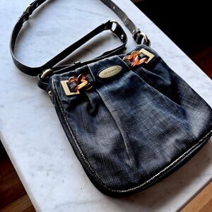 RARE HTF Brahmin Denim Crossbody Bag